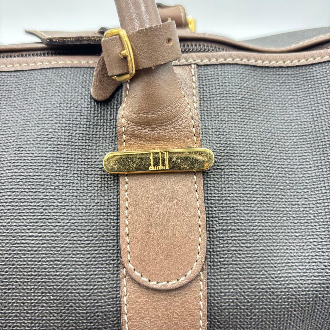 dunhill ダンヒル レザー PVC ボストンバッグ ハンドバッグ 大容量