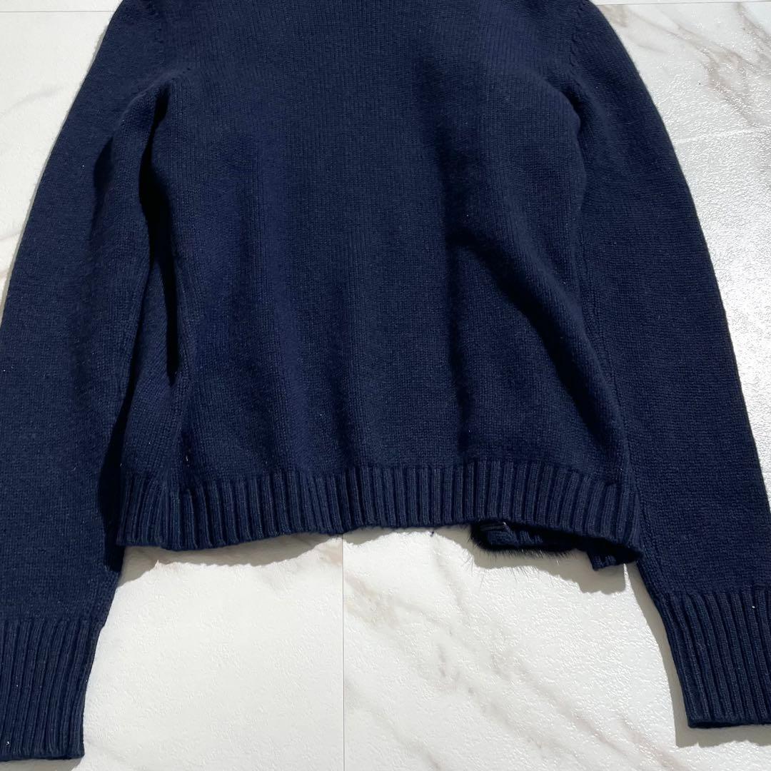 極美品✨ セリーヌ CELINE ミンク カーディガン カシミヤ素材 ネイビー