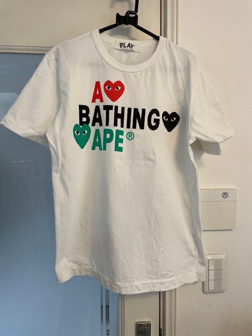 A BATHING APE × PLAY コムデギャルソン コラボ　Tシャツ L