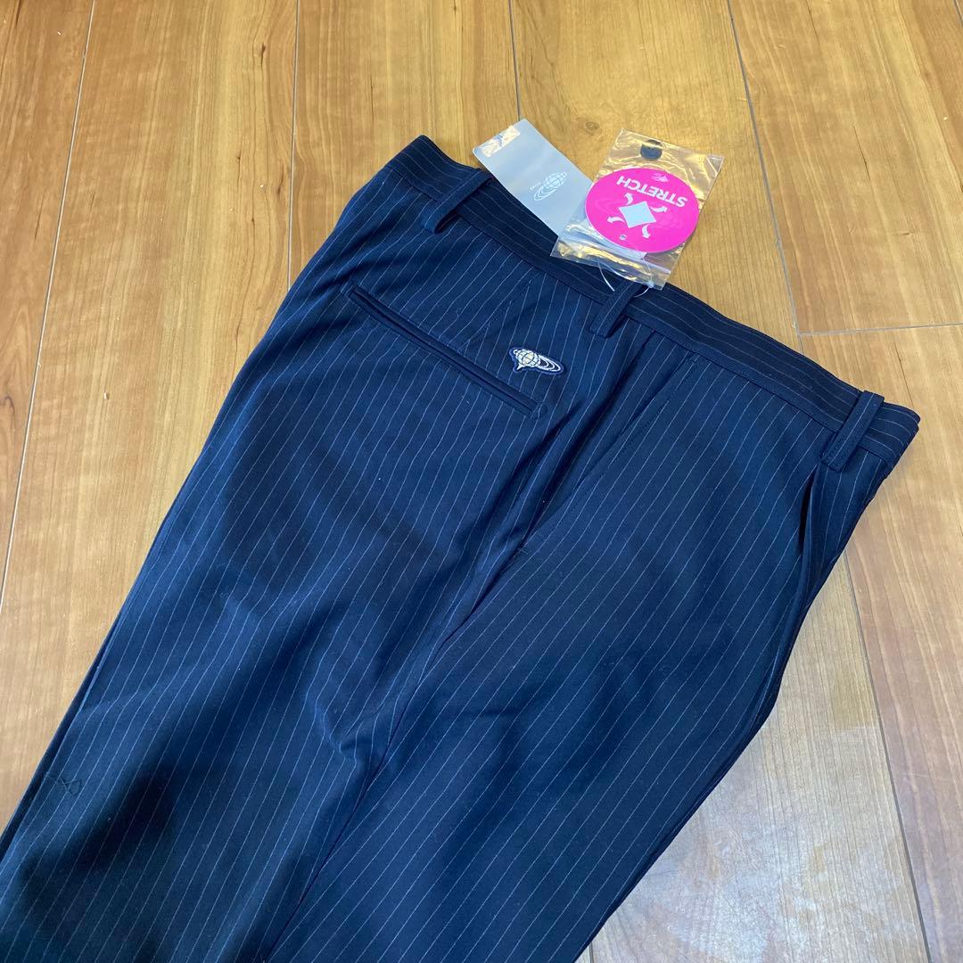 【Fuji】BEAMS GOLF ストライプパンツ サイズ46 ネイビー