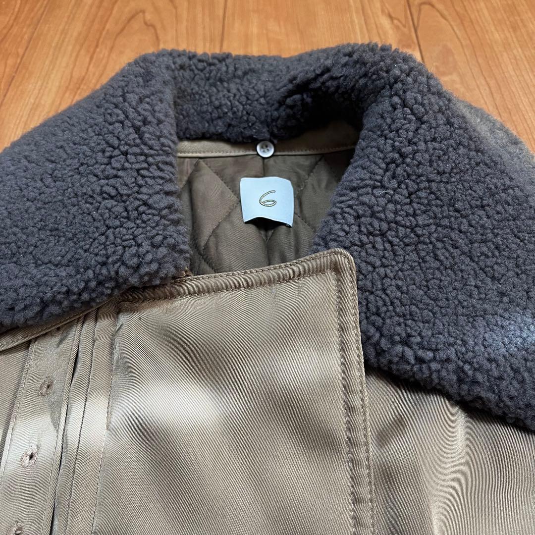 【6 ROKU】ボアカラージップコート ベージュ ジャケット アウター コート