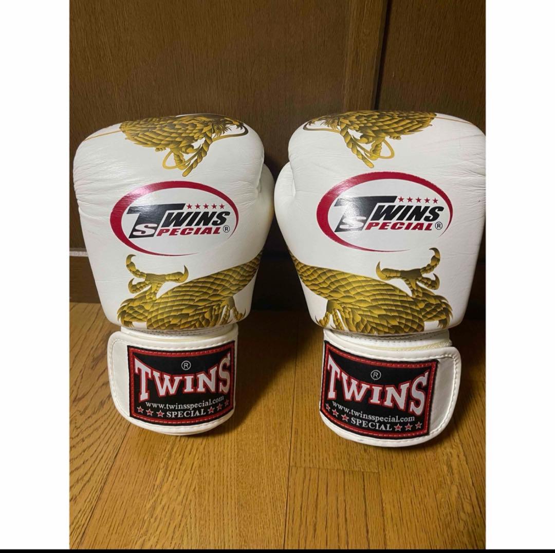 TWINS SPECIAL ボクシンググローブ ホワイト 本革 12オンス