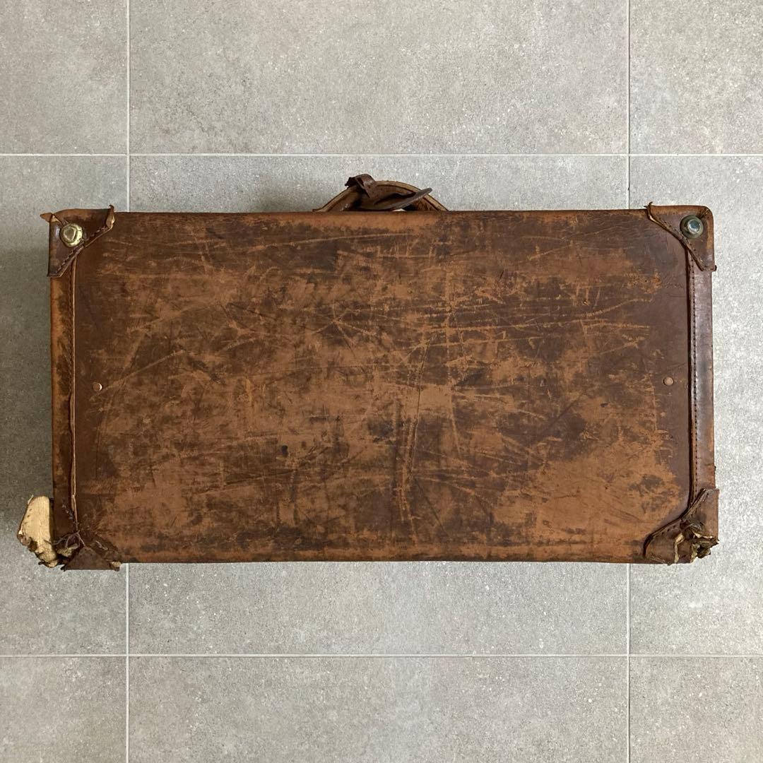 特大 ヴィンテージ レザー トランクケース トランクバッグ 65cm×35cm