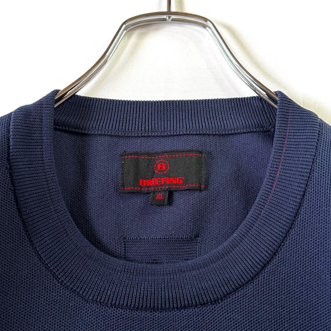 BRIEFING GOLF クルーネックニット 撥水 ネイビー XL 22AW