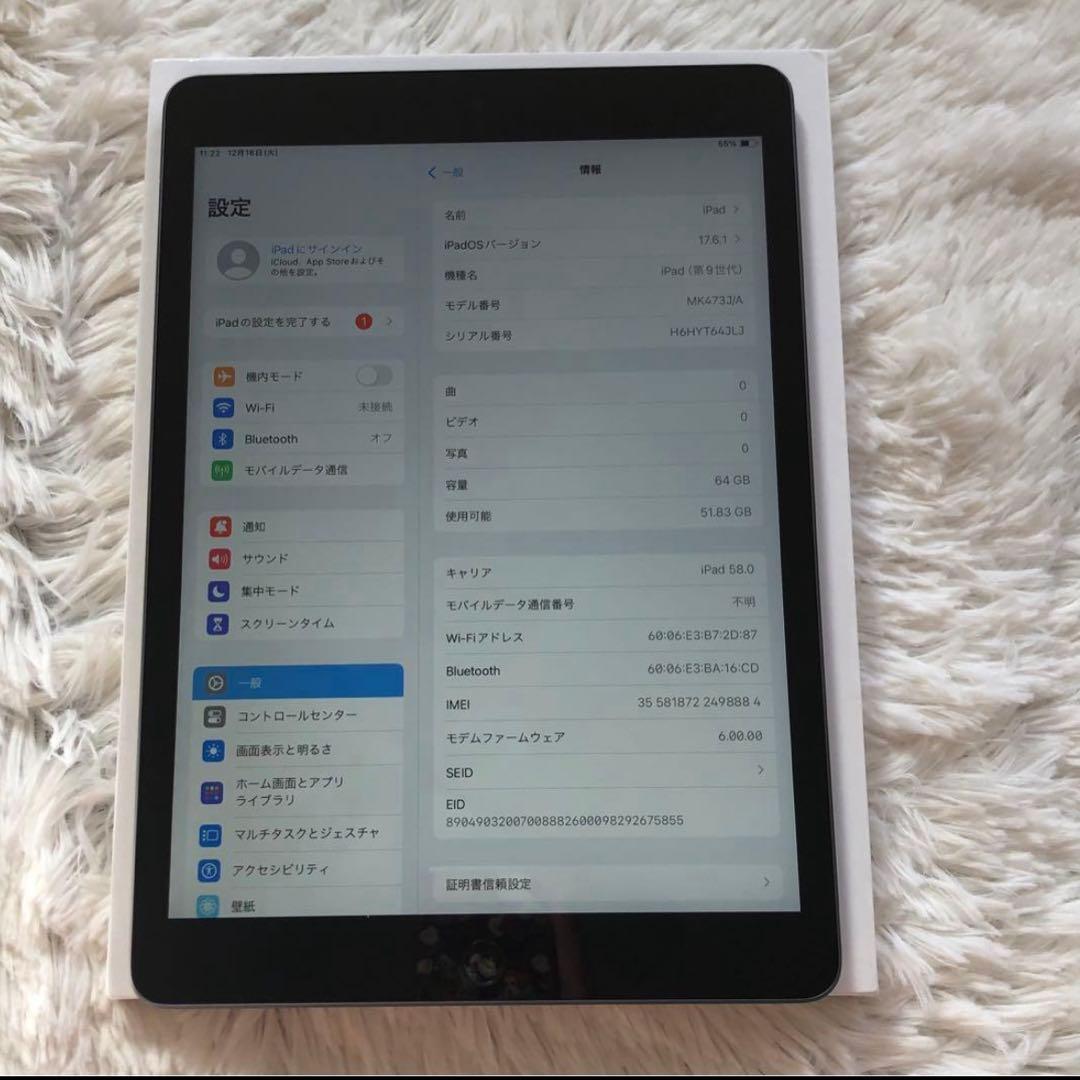【年始割】iPad 第9世代 64GB SIMフリー【すぐ発送】