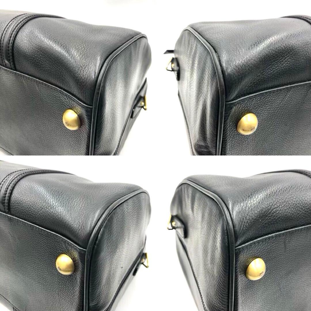 極美品 BALLY 鍵付き ボストンバッグ 大容量 G金具 レザー ブラック