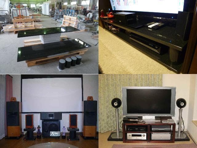 ●天然黒御影石 オーディオボード●400×350×25●　特価　送料無料