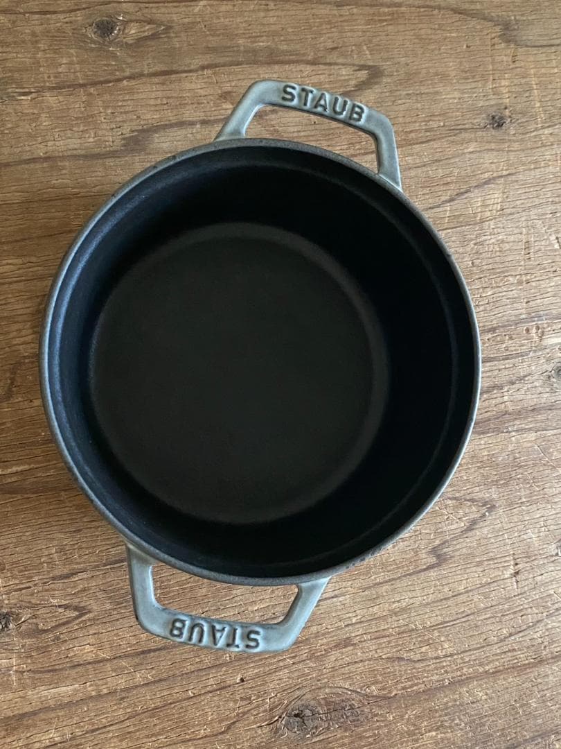 STAUB 18cm 両手鍋 アニマルノブ チキン グレー