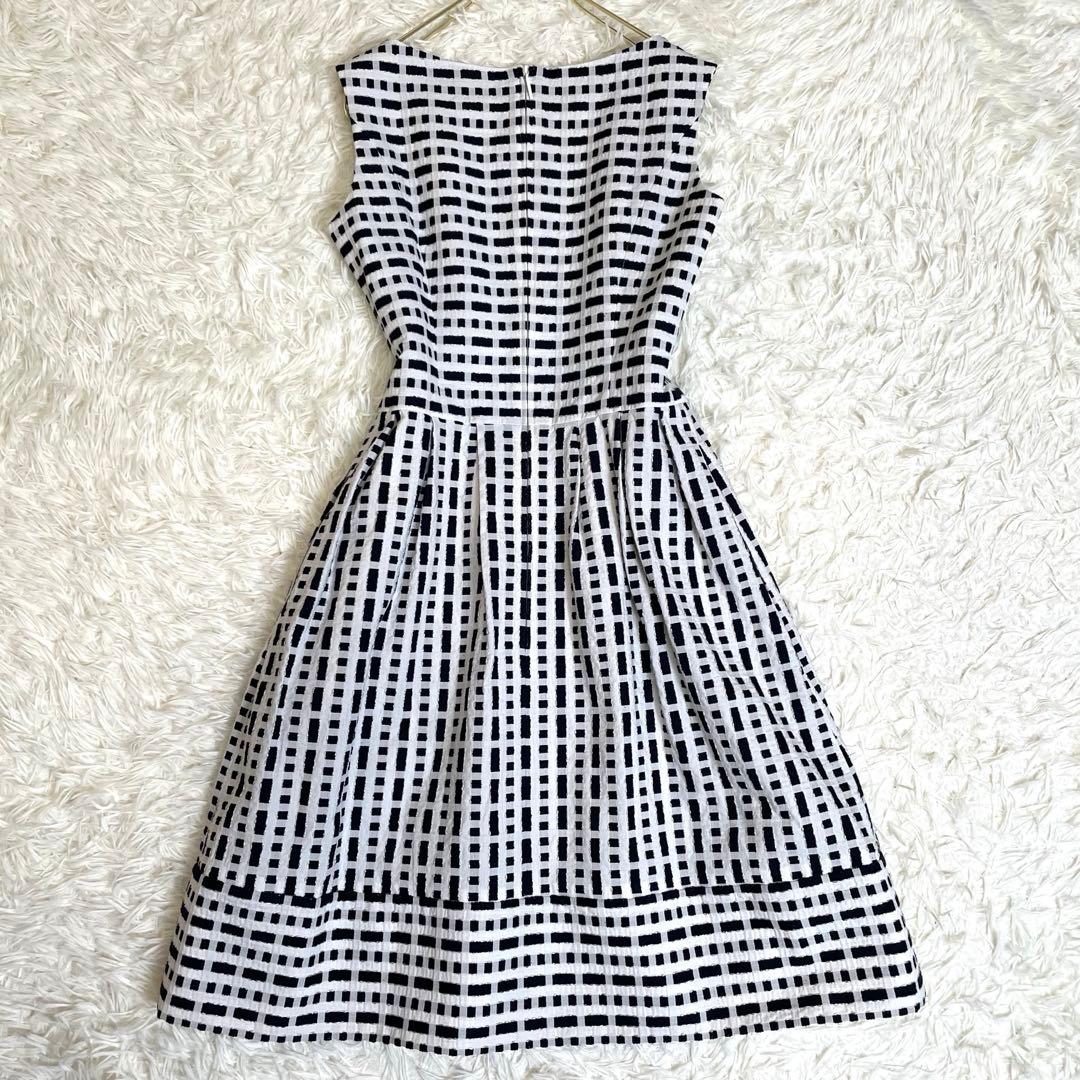 美品✨️ ルネ ひざ丈ワンピース チェック ホワイト34