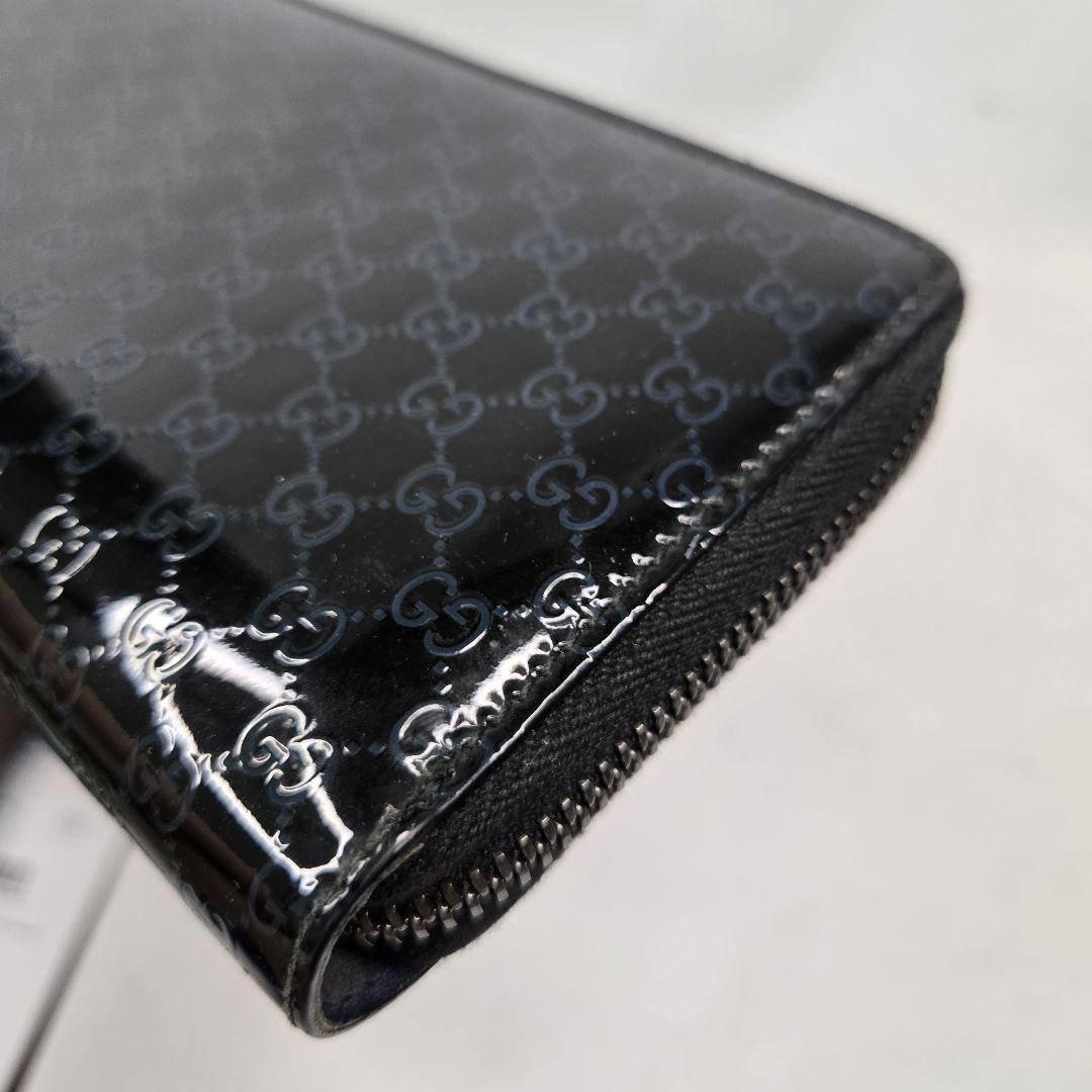 極美品箱つき GUCCI マイクロシマ ラウンドファスナー 長財布