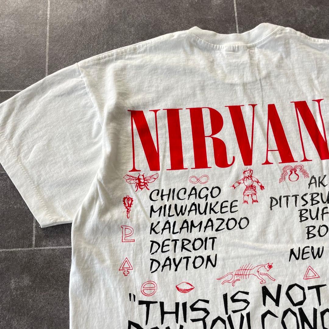 NIRVANA カートコバーン ニルヴァーナ IN UTERO Tシャツ 白 赤