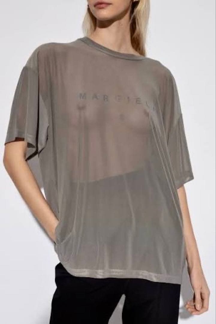 MM6 MaisonMargiela シアー/シースルー メッシュニットTシャツ