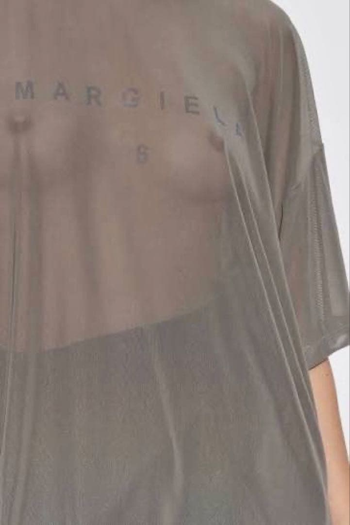 MM6 MaisonMargiela シアー/シースルー メッシュニットTシャツ