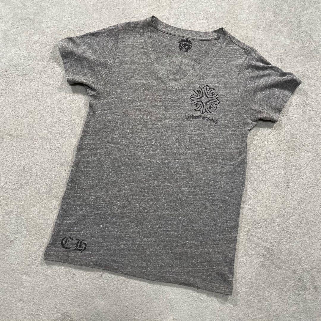 クロムハーツ　半袖Tシャツ　Vネック　グレー　M