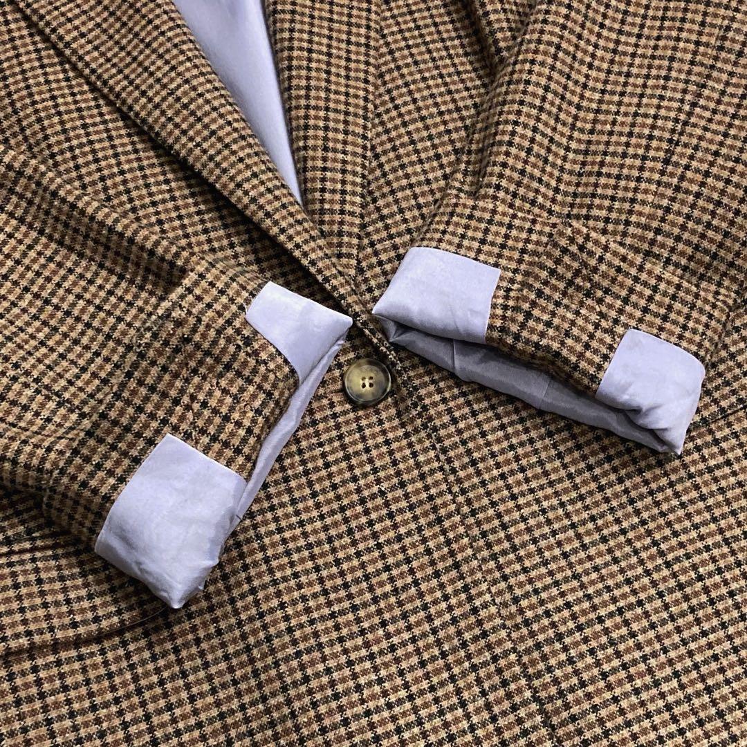 たみ 美品✨MAX&CO. チェック柄テーラードジャケット 総裏 46