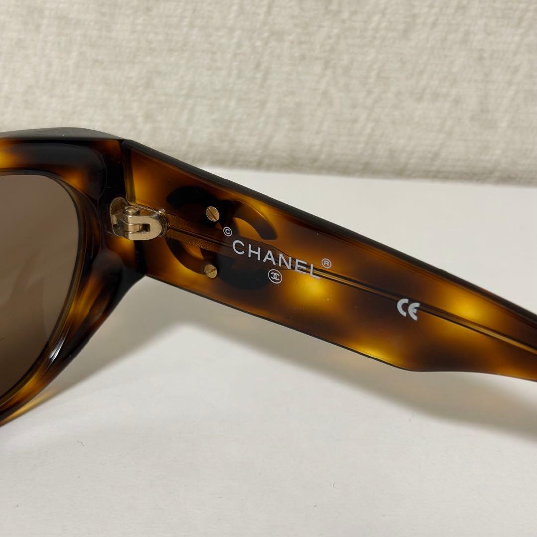 CHANEL 01451 91235 べっ甲調 サングラス メガネ ロゴ入り