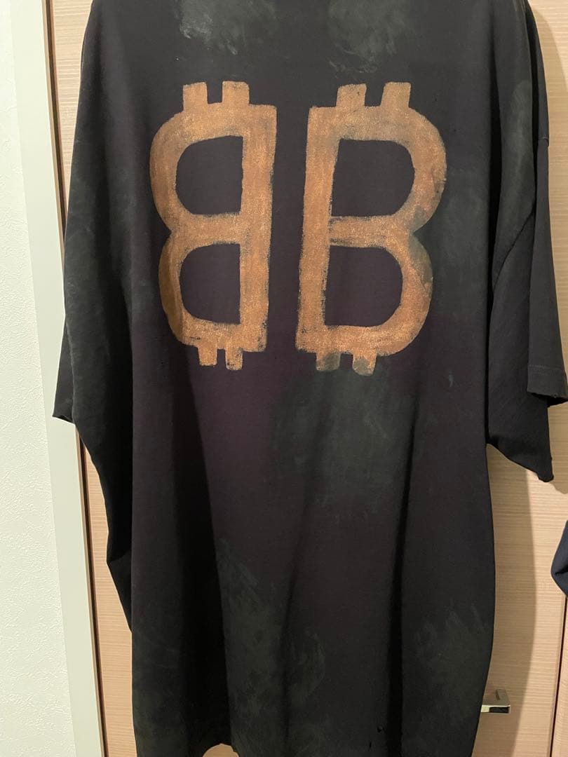 BALENCIAGA BBロゴ ダメージ加工 Tシャツ サイズ5 オーバーサイズ