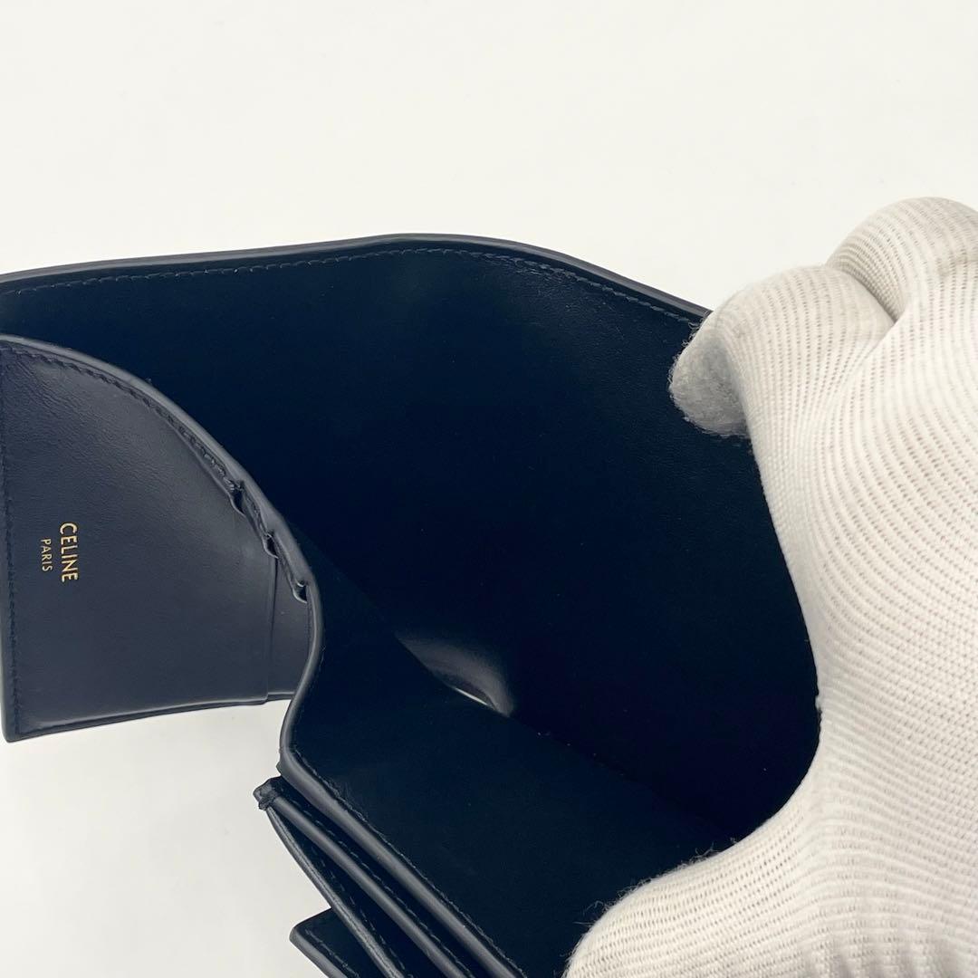 【未使用級】セリーヌ セーズ スモールトリフォールドウォレット 三つ折り財布 黒