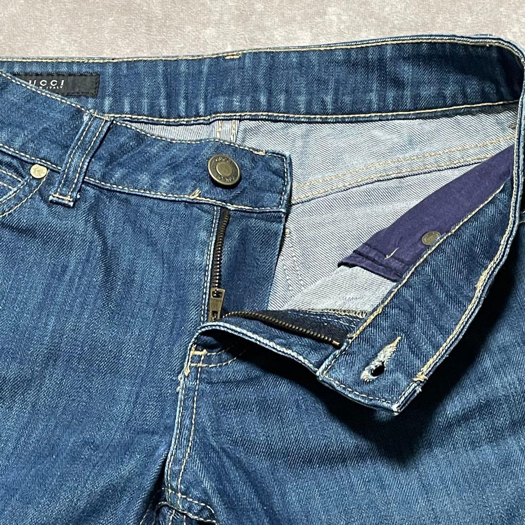 グッチ　GUCCI　ジーンズ　デニムパンツ　クロップド丈　インターロッキング