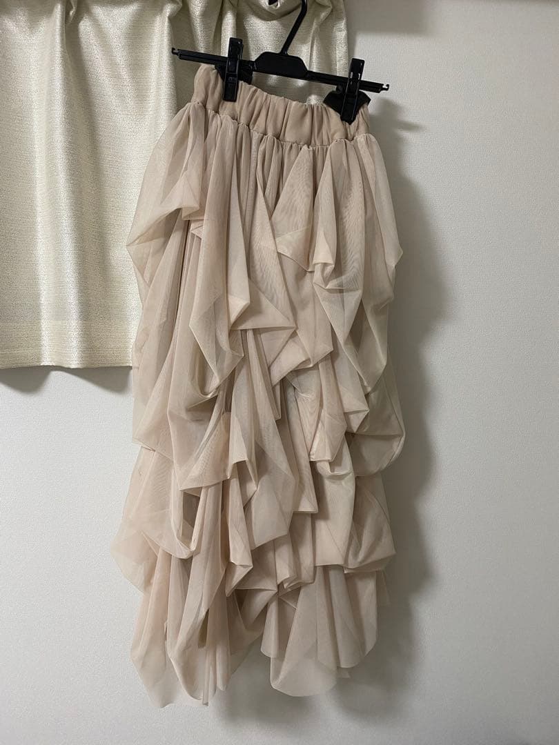 スカート thetoe Iris Tulle Skirt beige