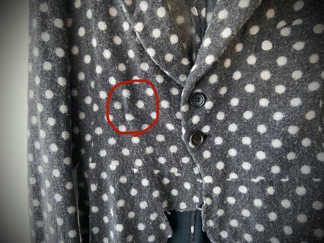 COMME des GARÇONS グレー・ドット柄 テーラードジャケット M