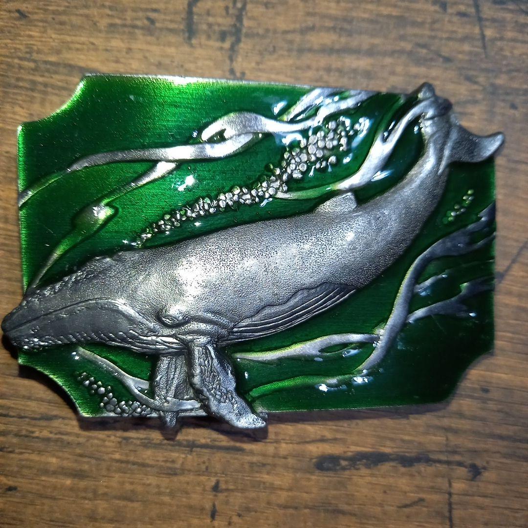 茶*ラ様 SISKIYOU 　鯨　バックル　クジラ　USA　ビンテージ　グリーン