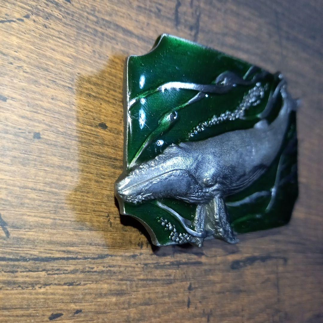 茶*ラ様 SISKIYOU 　鯨　バックル　クジラ　USA　ビンテージ　グリーン