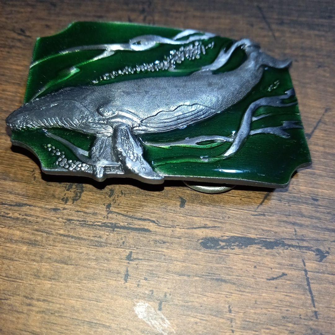 茶*ラ様 SISKIYOU 　鯨　バックル　クジラ　USA　ビンテージ　グリーン