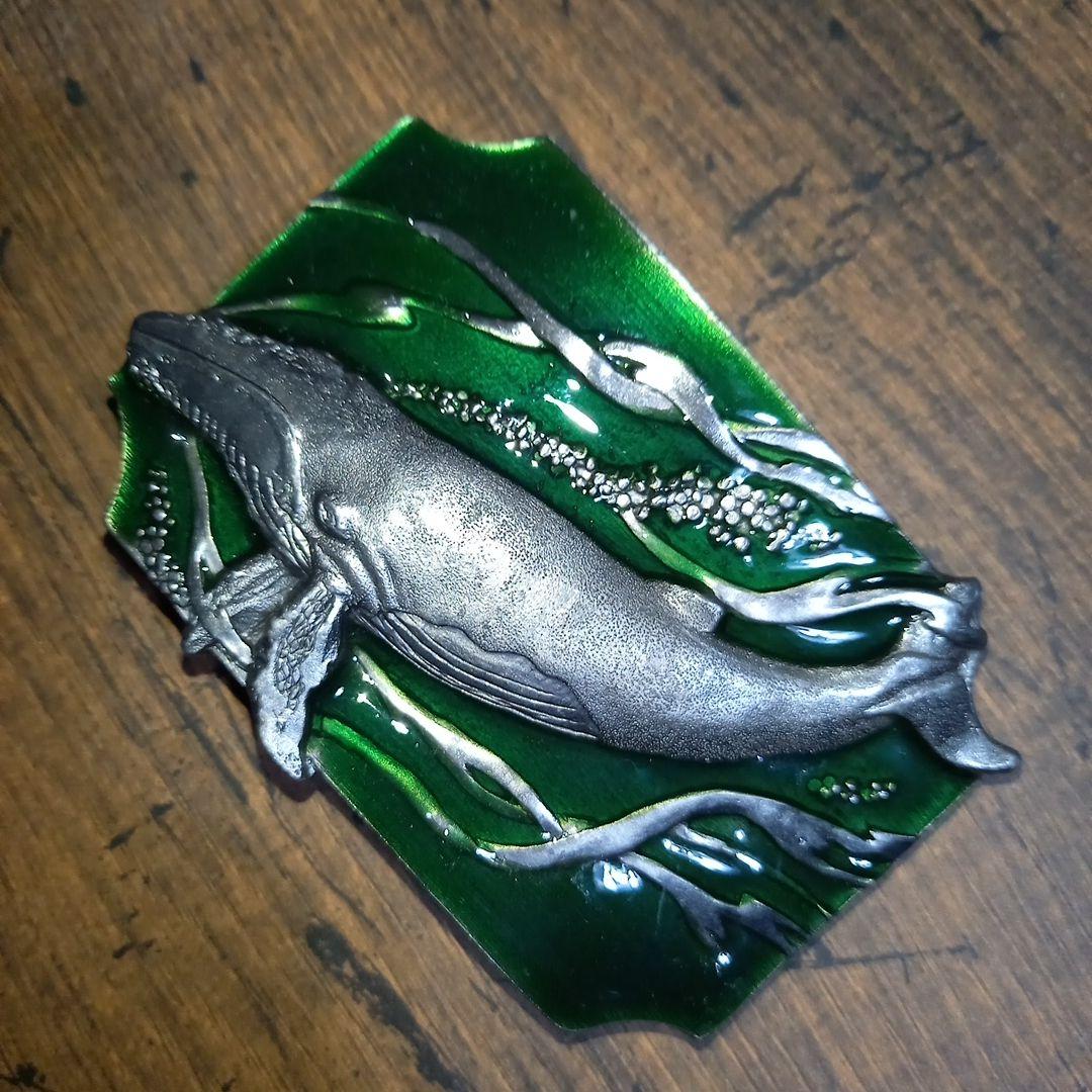 茶*ラ様 SISKIYOU 　鯨　バックル　クジラ　USA　ビンテージ　グリーン