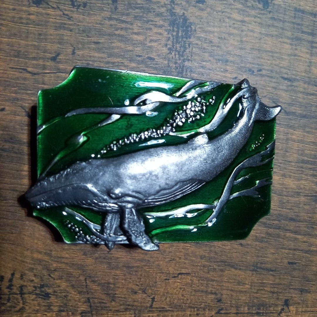 茶*ラ様 SISKIYOU 　鯨　バックル　クジラ　USA　ビンテージ　グリーン