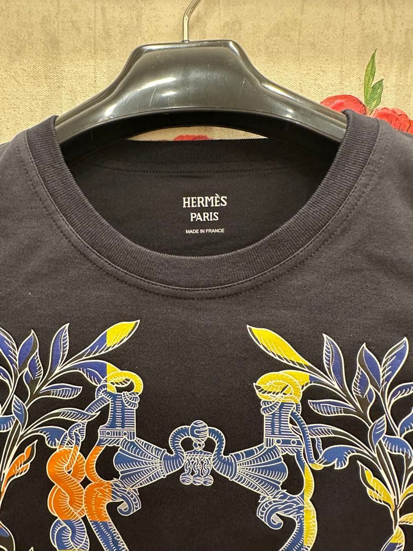 HERMÈS ネイビー Tシャツ　HERMES エルメス　美品