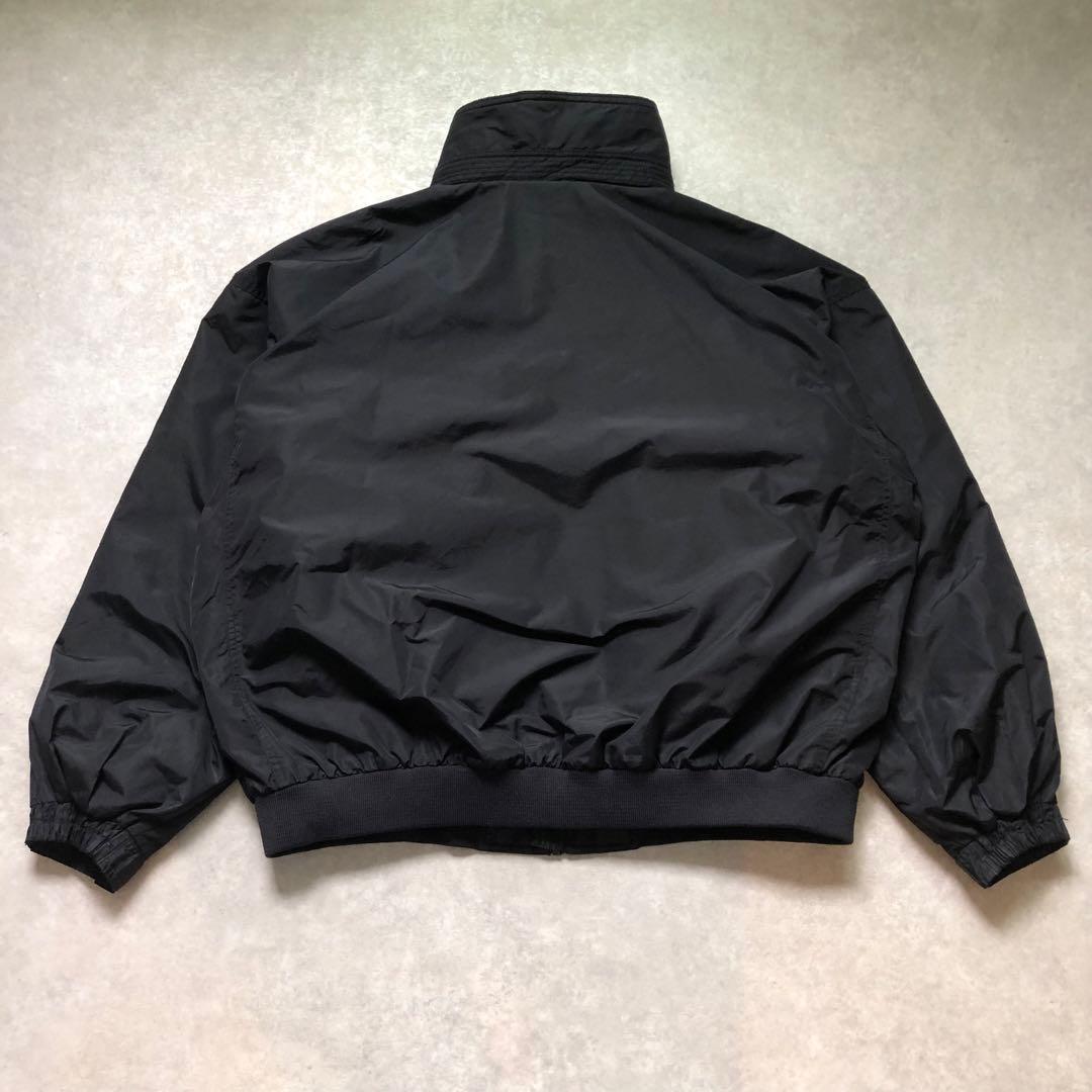 90s XXLコロンビア 裏フリース ウォームアップジャケット黒ナイロンテック系
