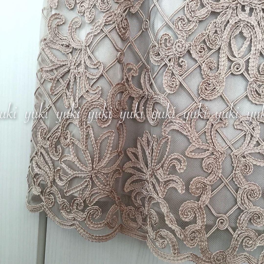 ANAYI ツートンチュール刺繍ワンピース 38