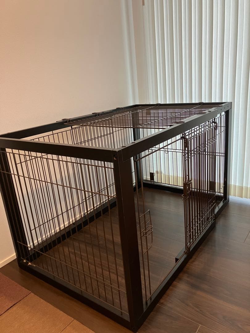 リッチェル　木製スライドペットサークルワイド屋根とトレーつき