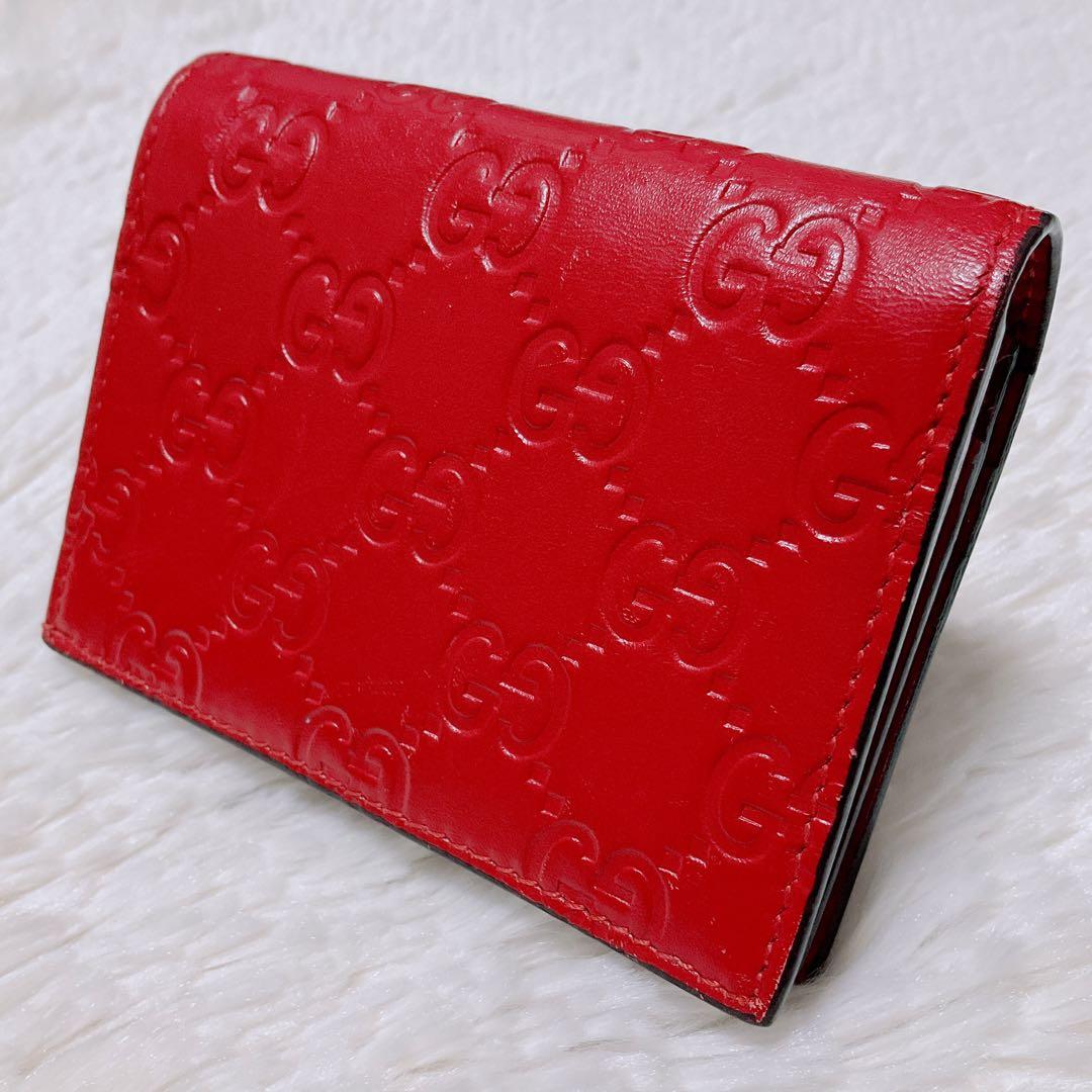 ♡超極美品♡GUCCI グッチ 二つ折り財布 GGシマ チェリー さくらんぼ 赤