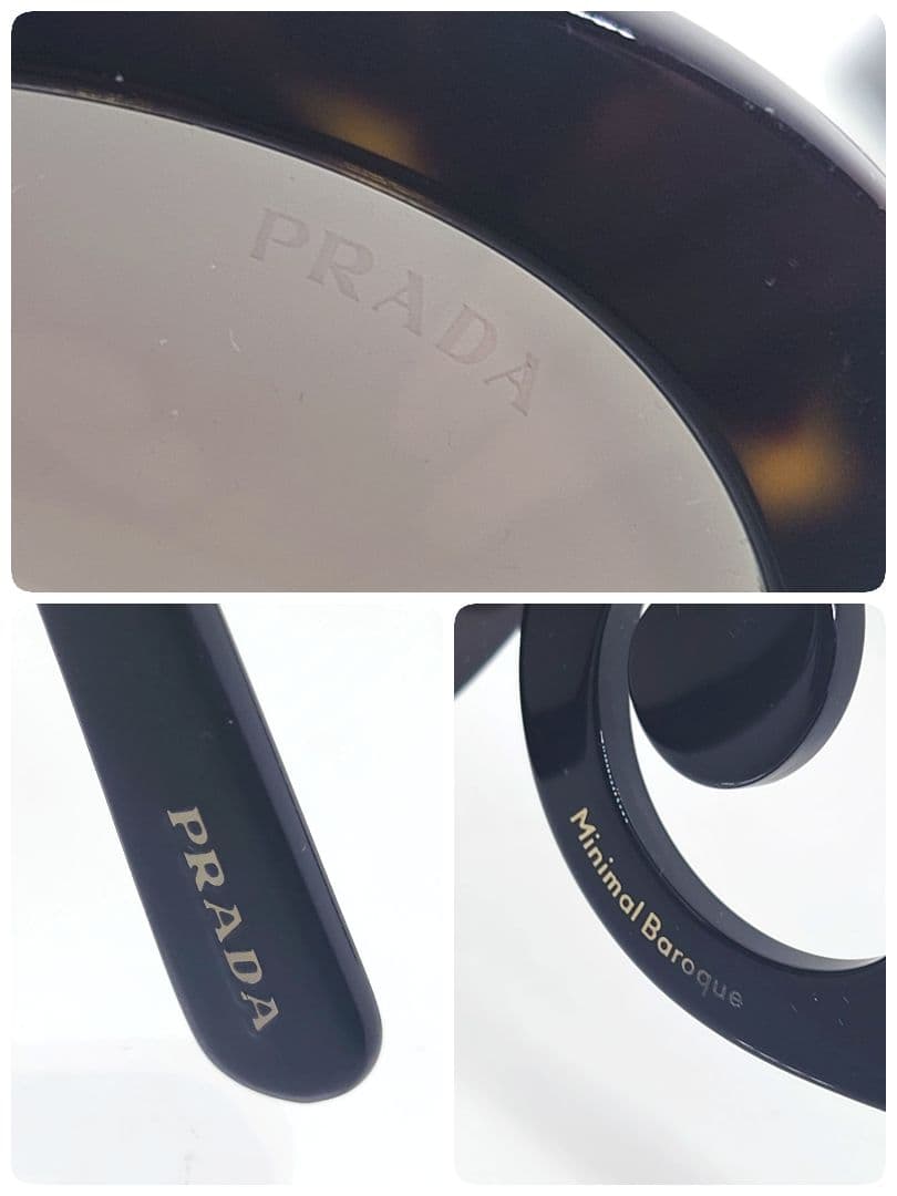 ミニマル バロック サングラス ブラック ホワイト プラダ PRADA