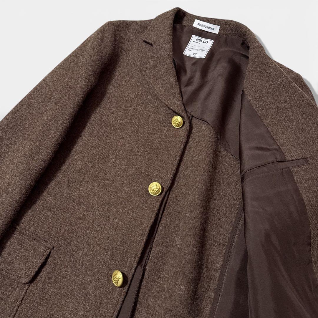 極美品✨️定価11万　マディソンブルー　ウールブレザージャケット　ブラウン　02