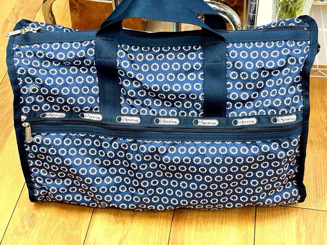 LeSportsac ネイビー 花柄 ボストンバッグ 旅行鞄 レスポートサック