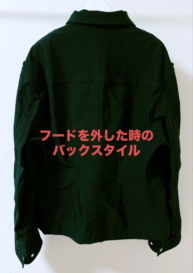 Bottega Veneta.フード着脱wool混ポリ黒ブルゾンSヴォッテガ美品