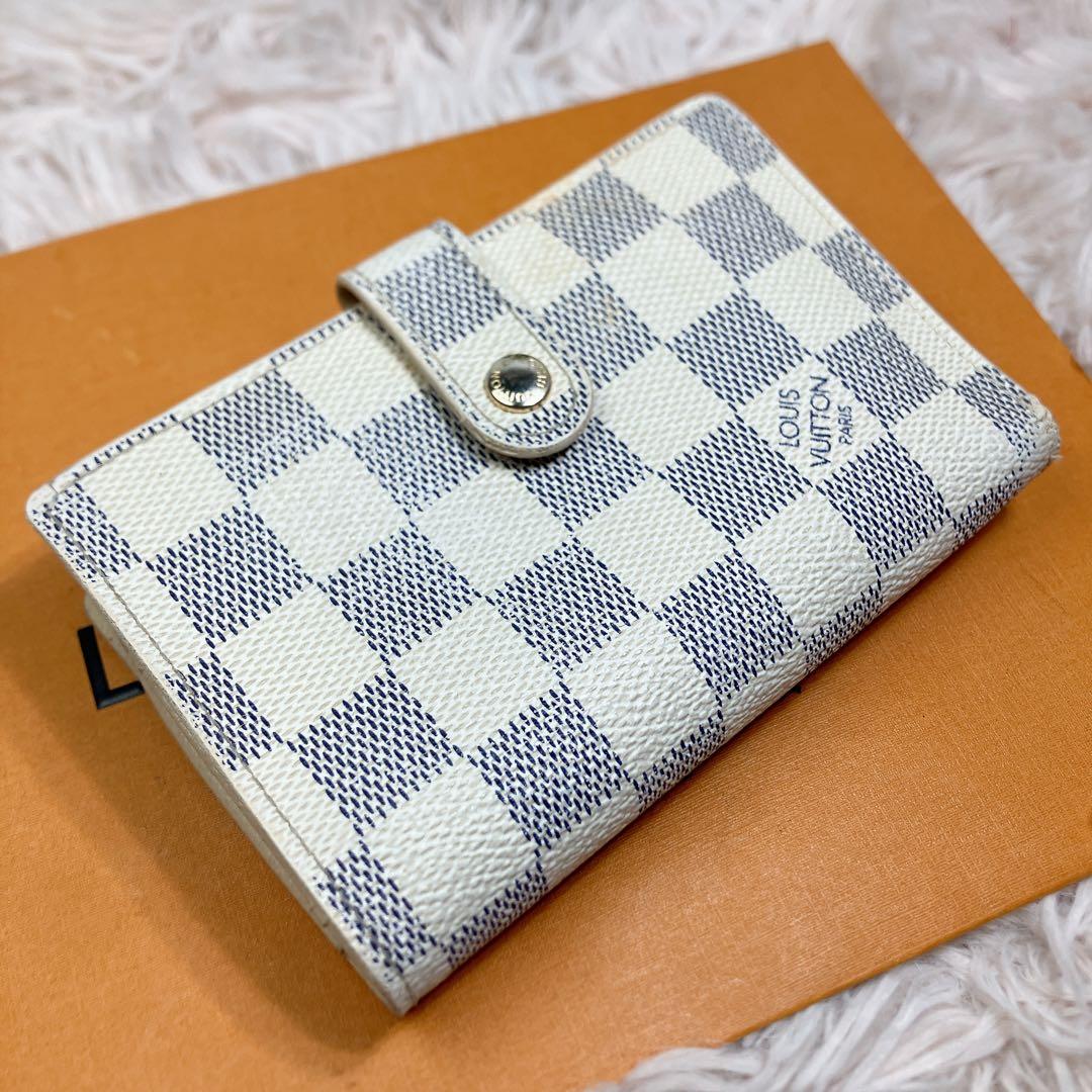 美品 ルイヴィトン ダミエ アズール ポルトフォイユ ヴィエノワ 折り財布 新型