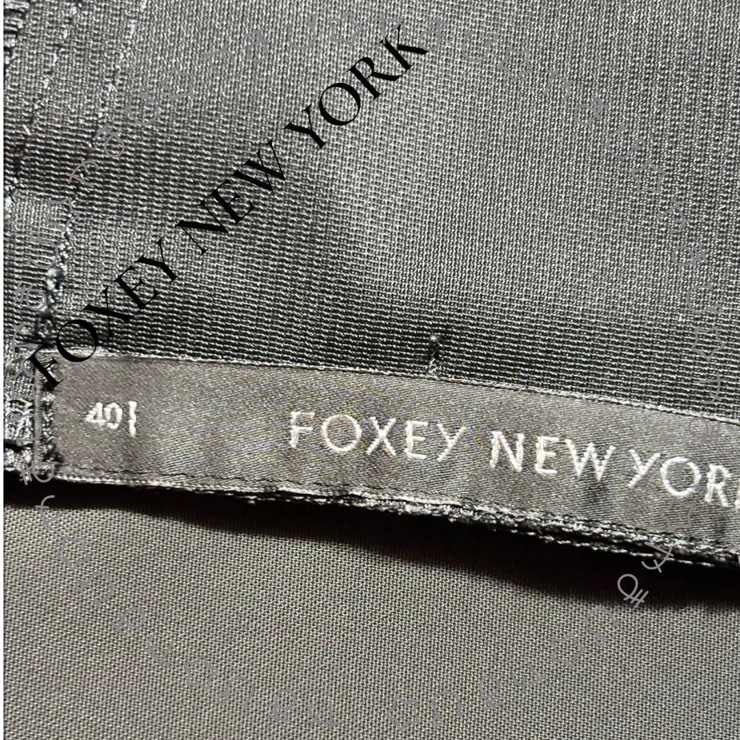 美品 FOXY NEW YORK フリル バイカラーノースリーブワンピース