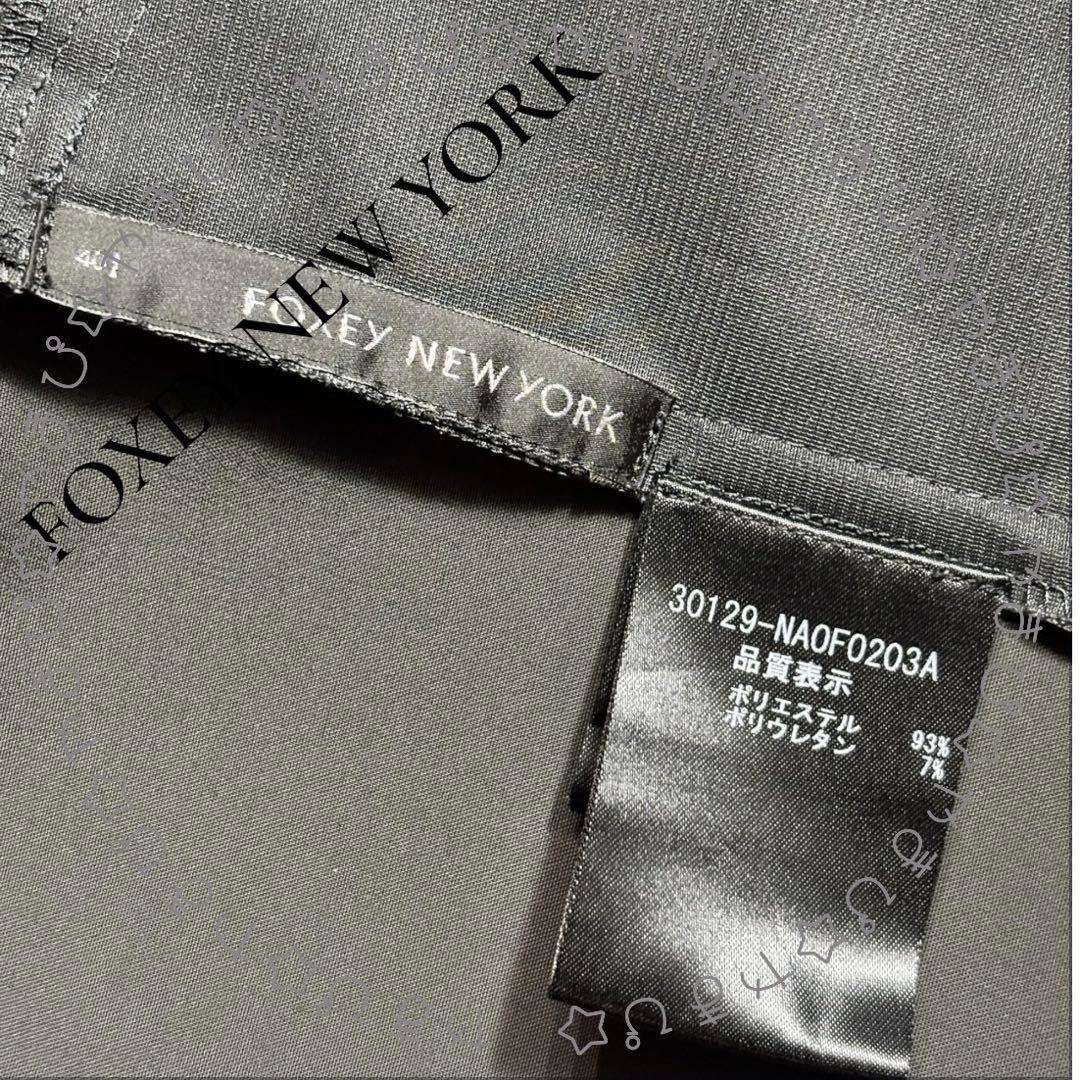 美品 FOXY NEW YORK フリル バイカラーノースリーブワンピース