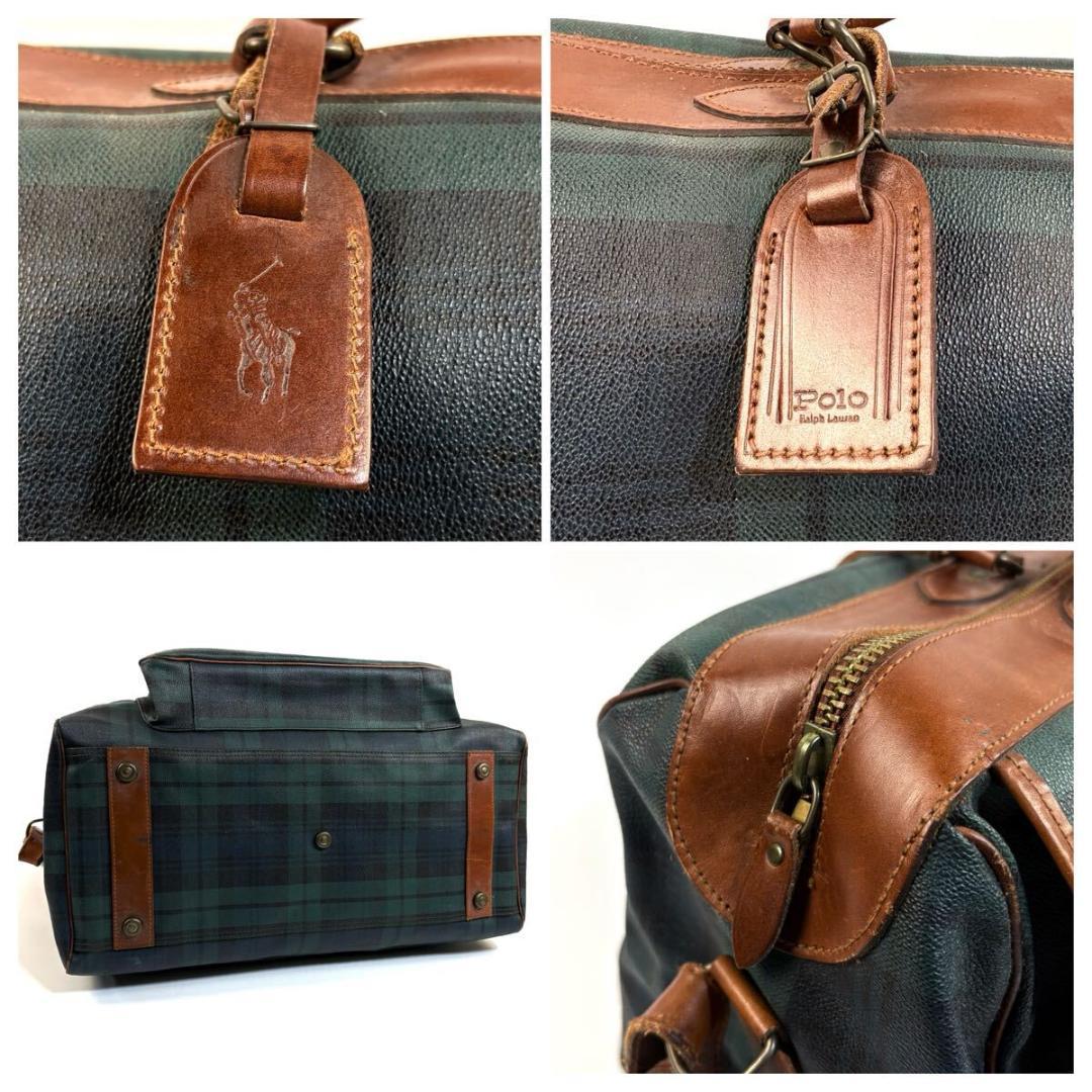 【美品】ポロ ラルフローレン 2way 大容量 フラップ ボストン ゴールド金具