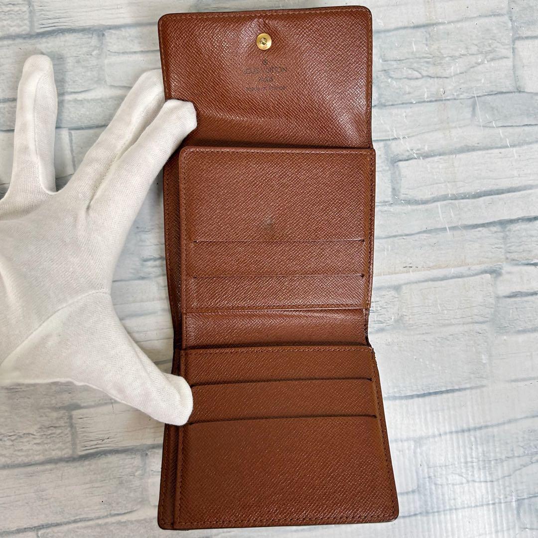 美品　50 VUITTON ルイヴィトン モノグラム Wホック 二つ折り　kv5