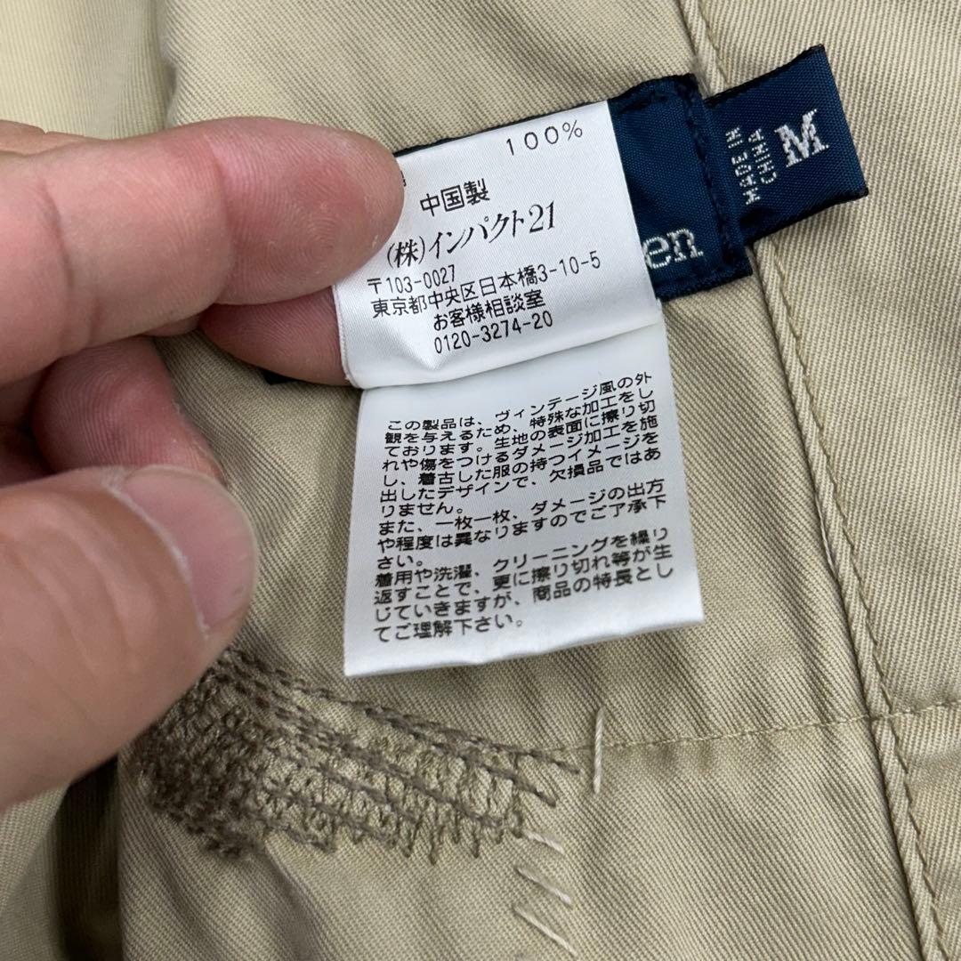 ラルフローレン パッチワーク加工 3B コットンテーラードジャケット M