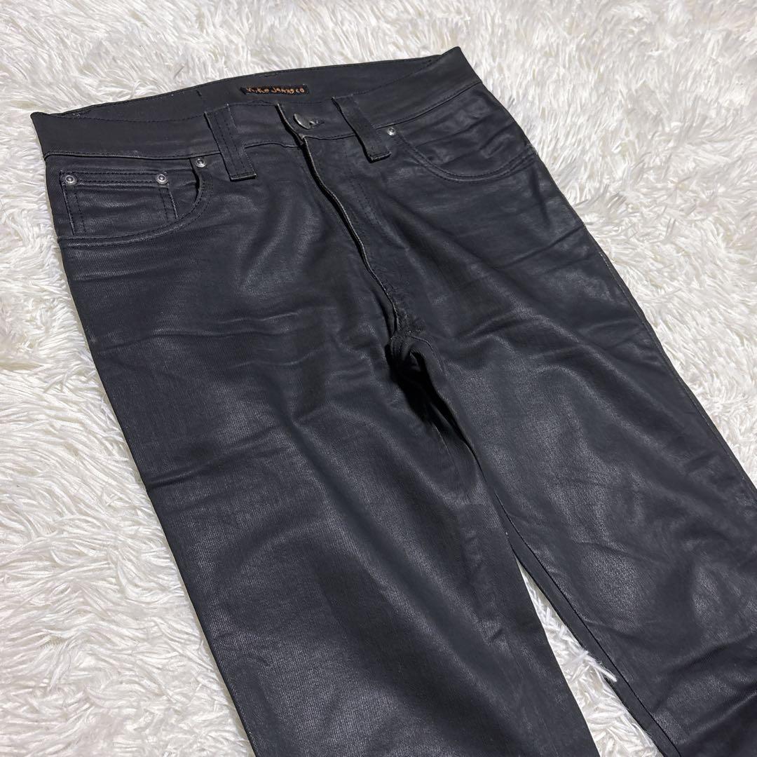 パンツ nudie jeans SLIM JIM DRY BLACK COATED 30