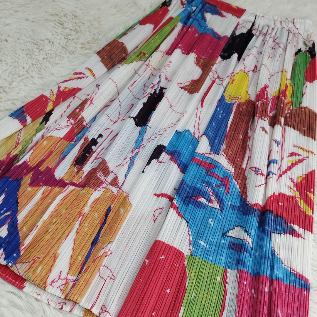 19835✨️PLEATS PLEASE アートプリント グラフィティ スカート