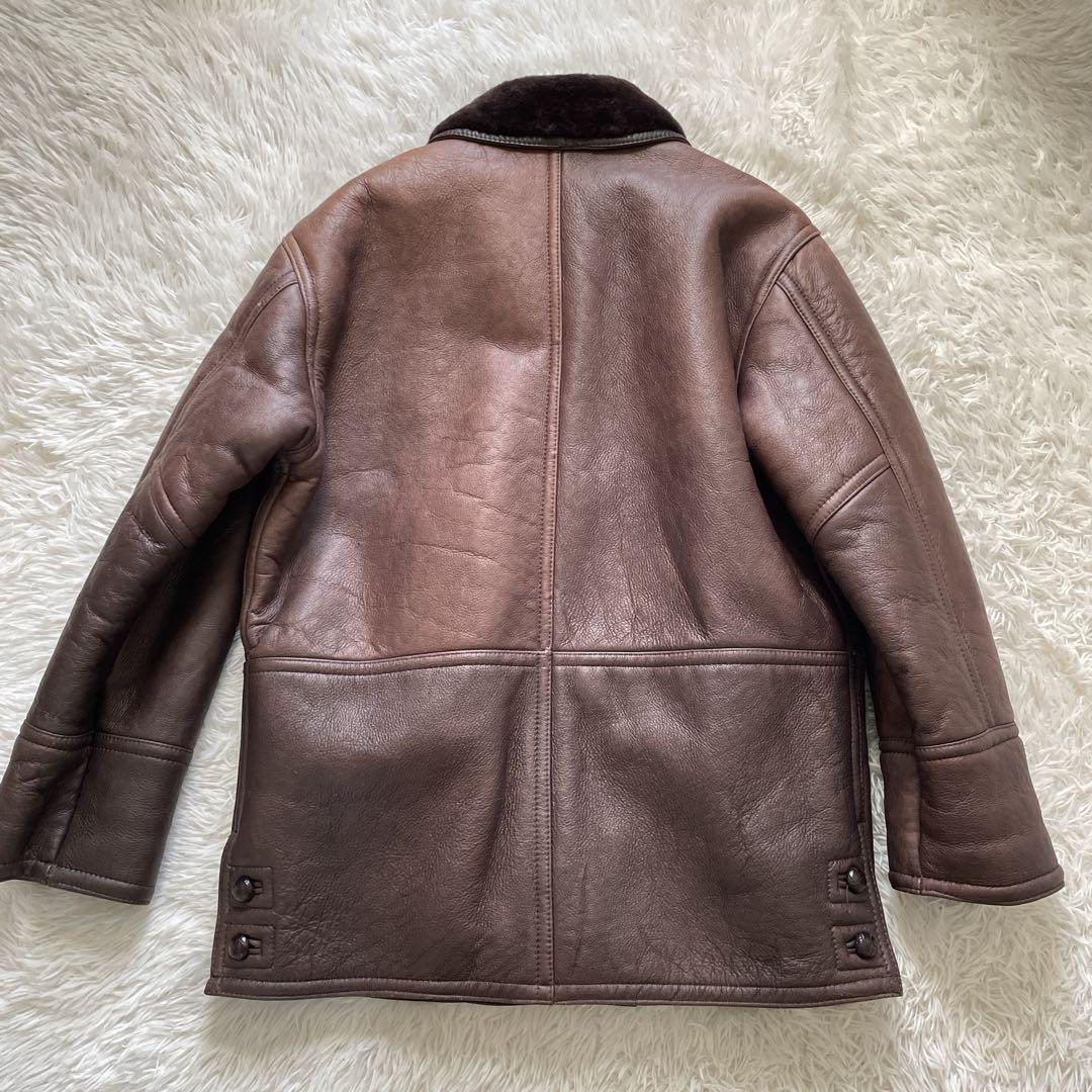 良品✨ムートンコート　裏ボア　くるみボタン　メンズ　M