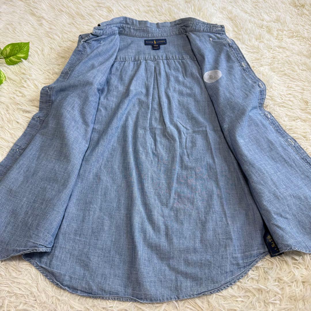 【ラルフローレン】美品 デニムシャツ 長袖 Lサイズ レディース