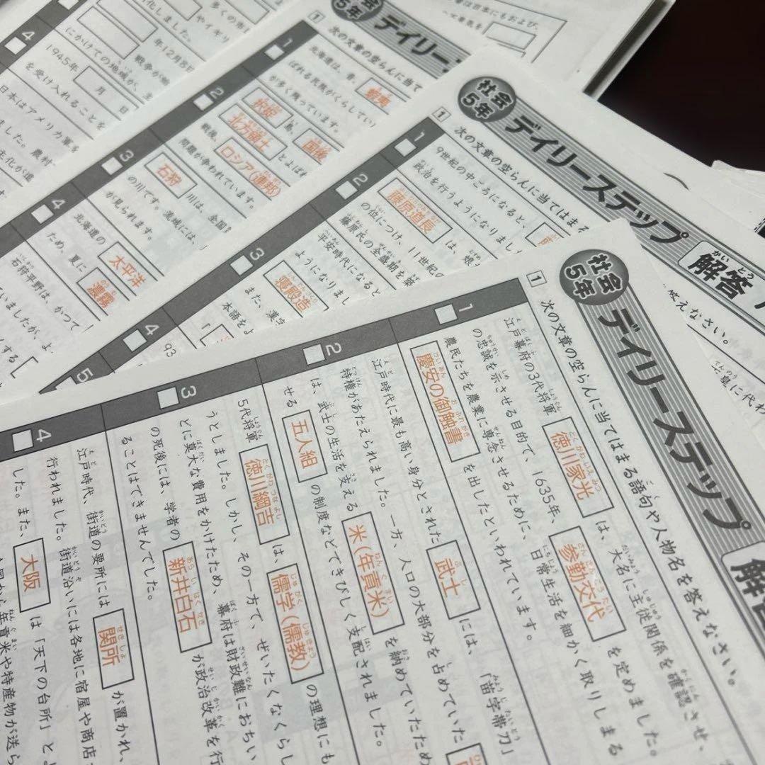 ⑤ サピックス　SAPIX 5年　社会　希少　通年重要内容まとめ❣️ フルセット